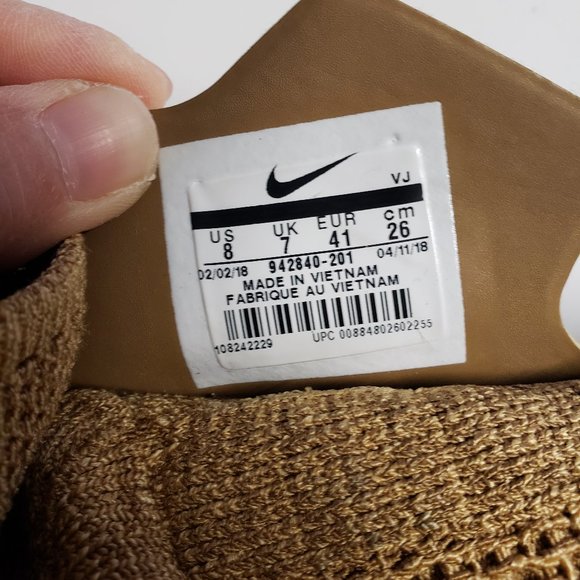 Nike Free RN Motion Flyknit 2018 Golden Beige Sz 8 - Picture 3 of 6